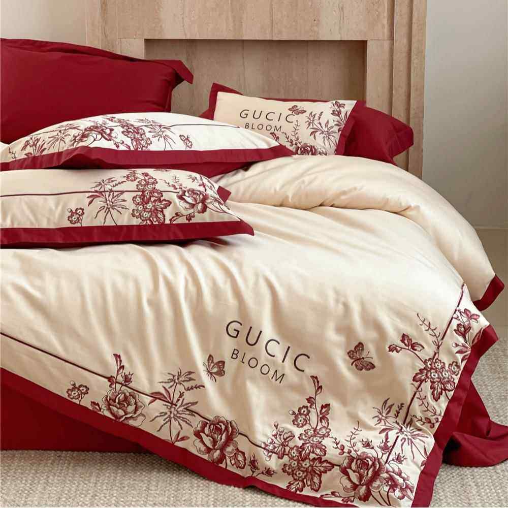 婚庆长绒棉轻法式四件套结婚大红家纺喜被婚嫁床单被套床品