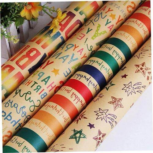 Cowhide wrapping paper Bouquet gift paper Birthday gift pape