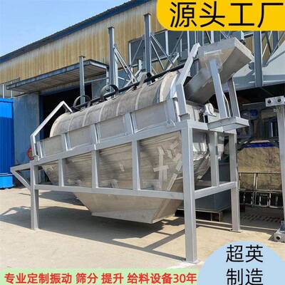 不锈钢筛选机自动旋转筛石膏块分级筛大型筛选机械无轴滚筒筛厂家