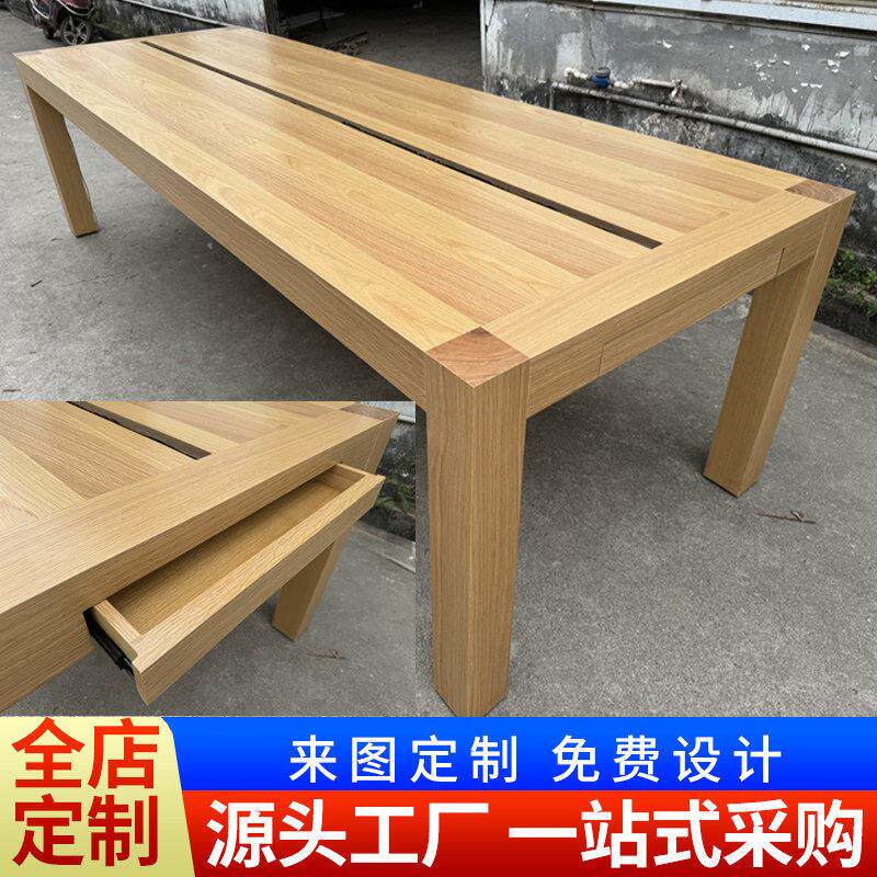 新款苹 果手机木纹体验台手机配件墙柜靠墙展示桌中岛展示柜收银