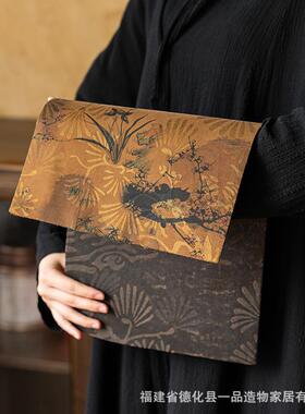 一造物香布云纱干泡茶席新中式双面复品古桌旗茶桌盘布干泡盘VND