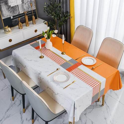 正品洗PVC桌布防水防油防免皮垫革北欧ins风茶几子长方烫形台布餐