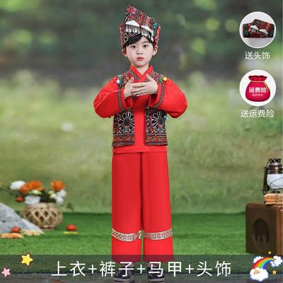 正品月三少数饰民族儿童广西壮族56个民三族哈尼族男女服童表演出