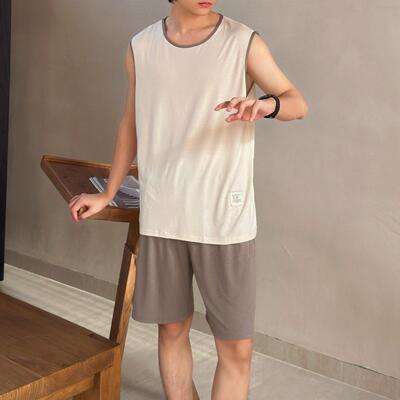 【凉感-5°】背心睡衣男夏季莫代尔薄款无袖背心可外穿冰丝家居服