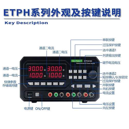 中创三通道可编程电源三路直流稳压电源可存储和调用支持SCPI
