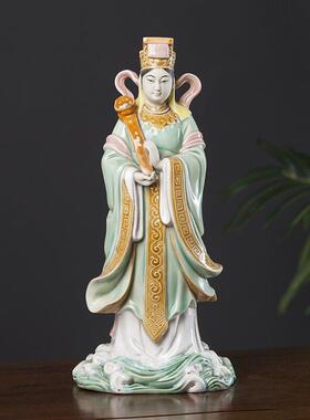 嘉顺石湾陶瓷妈祖佛像家用家居摆件海神娘娘湄洲妈祖平安家居饰品