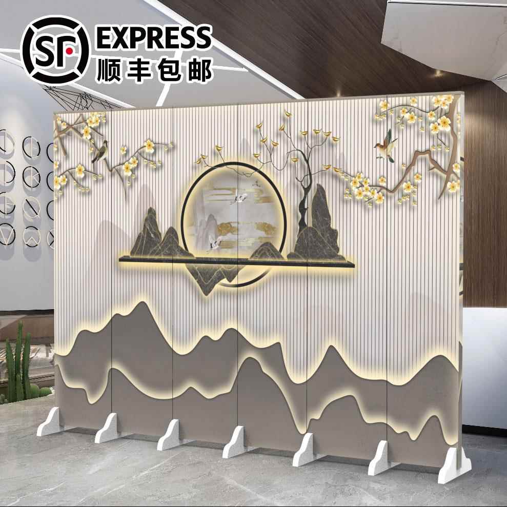 屏风隔断客厅山水家用可移动折叠沙发背景会所茶室玄关办公室饭店
