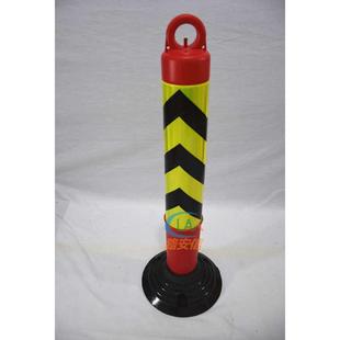 批发优质高强反弹警示柱 弹簧绳连塑料防撞柱反光柱厂家