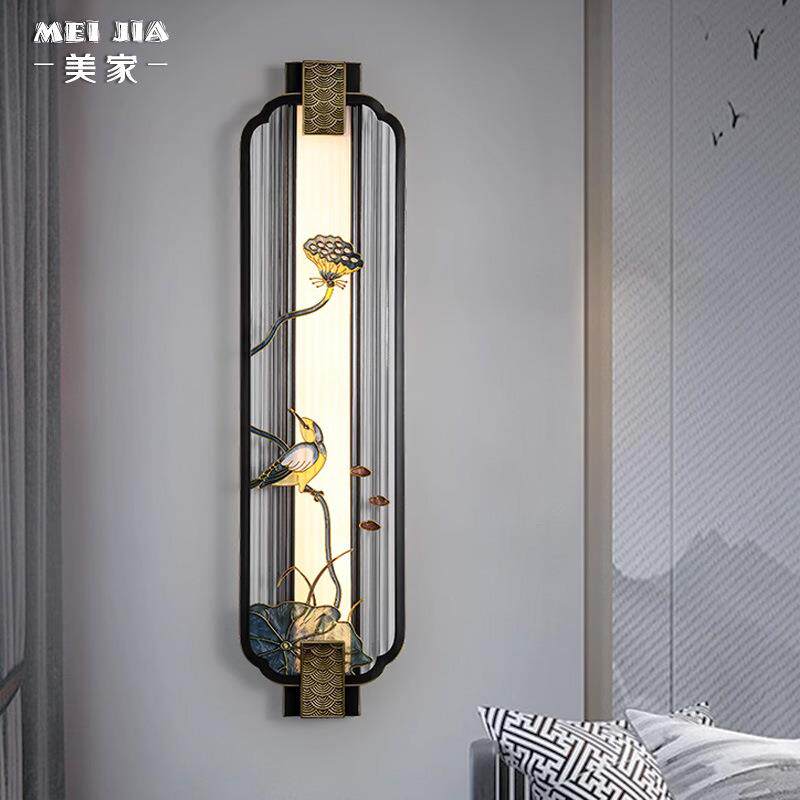 中式别墅客厅壁灯楼梯卧室床头壁灯现代新中式复式楼酒店过道灯具