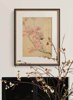 法式中玄国风复古厅客装饰画新中式关柜餐厅挂卧室画古典花ht0331
