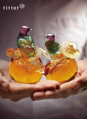 tittot琉园古法琉璃柿柿如意摆件工艺品 禄寿亨通 生日礼物送长辈