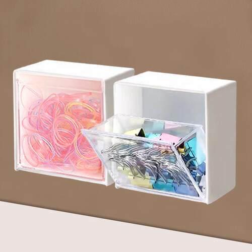 No-drill storage box, multifunctional flip-top storage box f