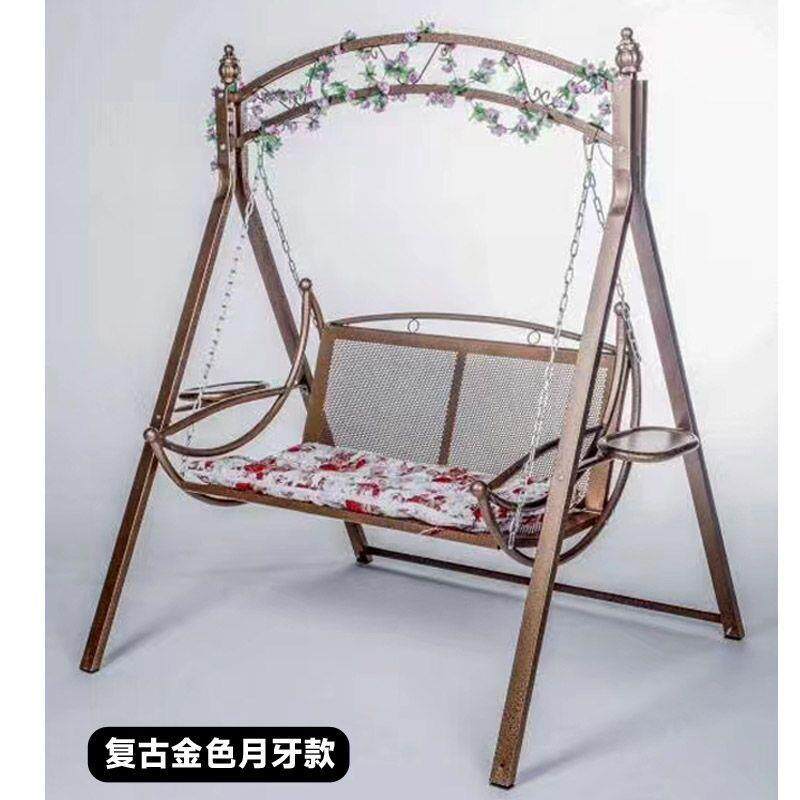 户外秋千双人庭院摇椅铁艺室外成人室内吊椅阳台秋千椅花园摇床椅