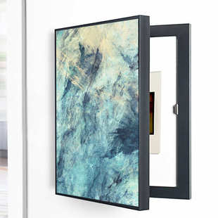 电表箱装 免打孔弱电箱电闸盒挂画 饰画现代简约抽象配电箱遮挡竖款