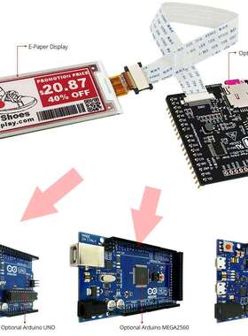2.9寸红黑双色电子纸电子墨水屏296x128分辨率带Arduino转接板