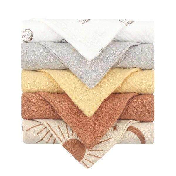 5PCS Baby Facecloth Kindergarten Wash Cloth Cotton Feeding