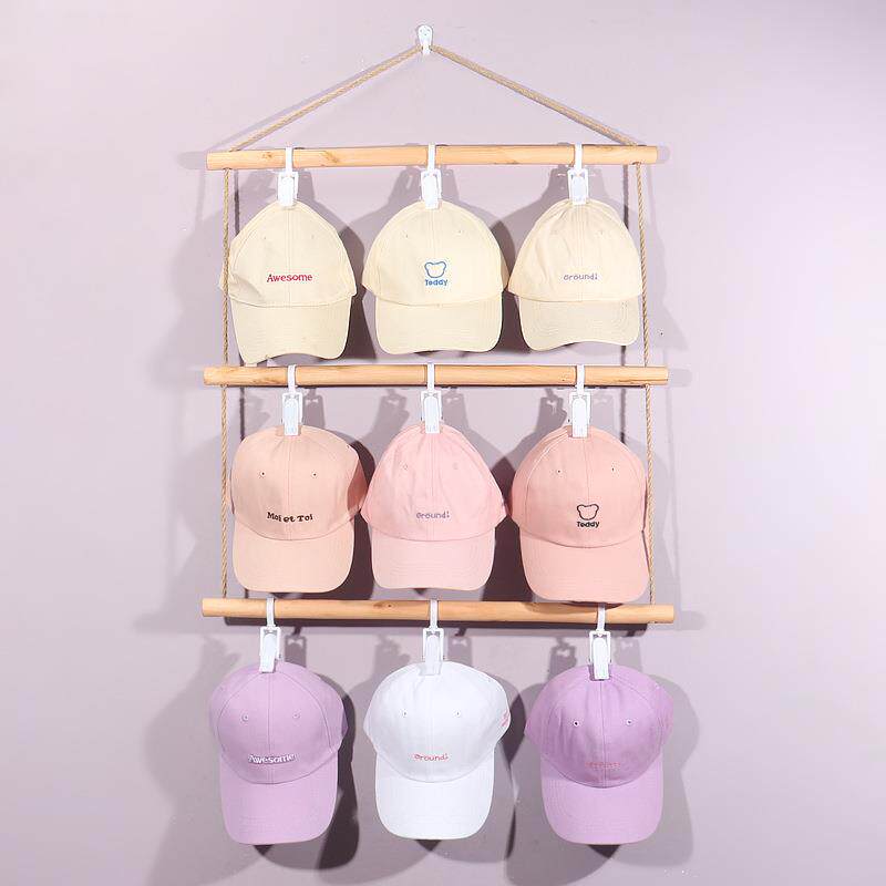 创意实木帽架服装店帽子收纳架挂墙式帽子展示架上墙免打孔帽子架