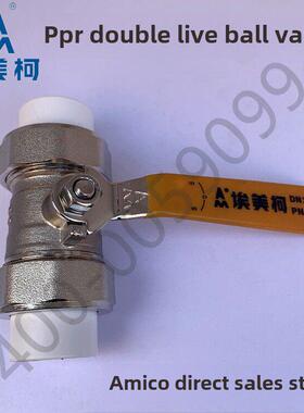 Amico 291黄铜Ppr双头联合球阀双冲击Ppr球阀加厚加权和耐压20kg
