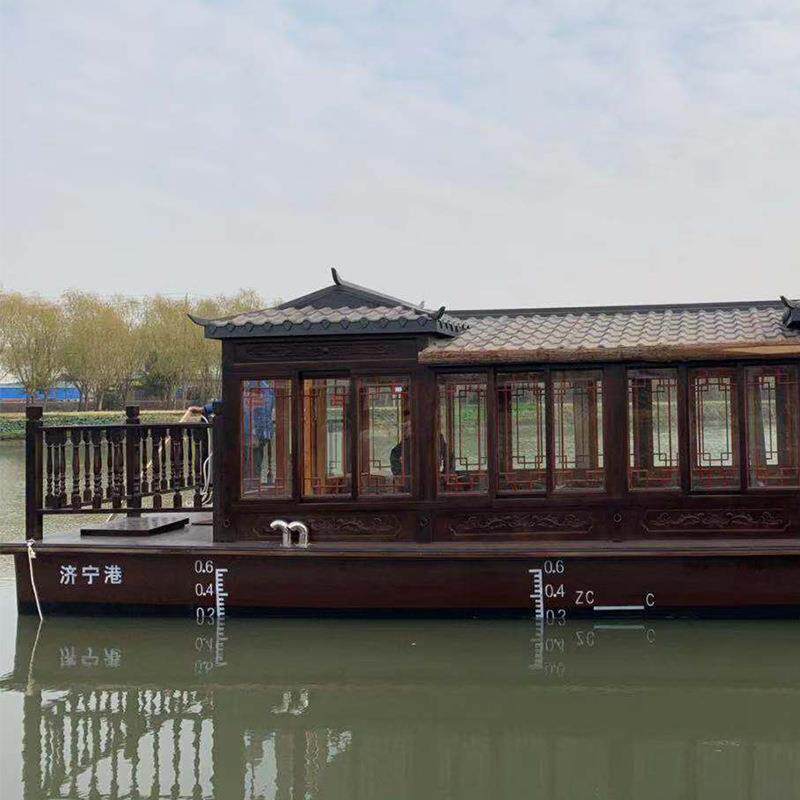 水上表演舞台船观光船画舫船景观船仿古木船公园观光游船景区游船