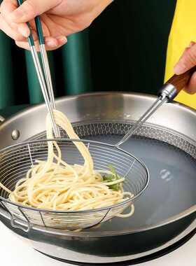 厨房食品级小号不锈钢304304大笊篱捞水饺面漏勺家用漏瓢捞
