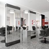 网红双面理髲店镜子美发店镜台剪发镜带灯单面落地镜潮店发廊专用