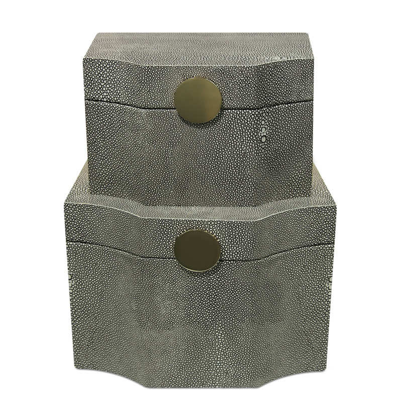 新中式样板房收纳盒衣帽间首饰盒摆件中国风皮革盒子软装饰品批发