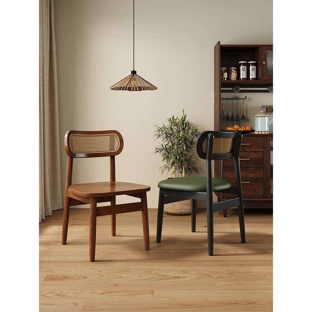 法式复古实木餐椅家用中古风靠背椅子餐厅高级感餐桌软包藤编椅子,住宅家具,餐椅,淘宝优惠券,粉丝福利购,淘宝优惠卷