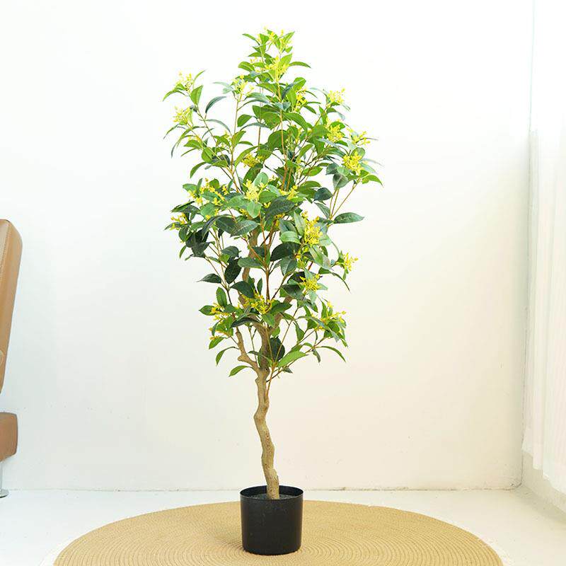 仿真桂006品花树落树地盆栽室内桂花花开装饰客厅庭院绿色景观植