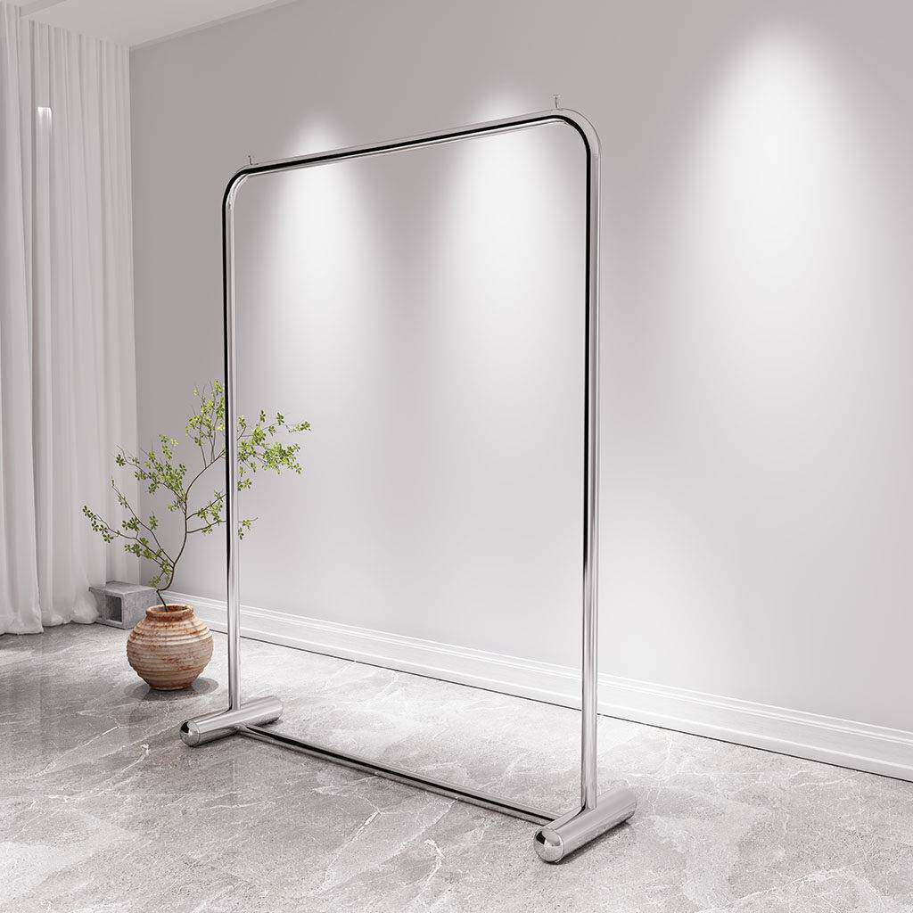 服装店货架展示架不锈钢拉丝女装店橱窗展示架中岛服装挂架挂衣架