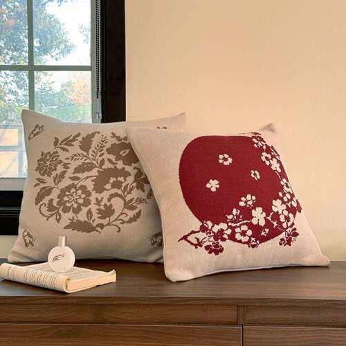 【25年新款】新中式梅兰竹菊细针织抱枕枕套 轻奢抱枕样板房 拍照