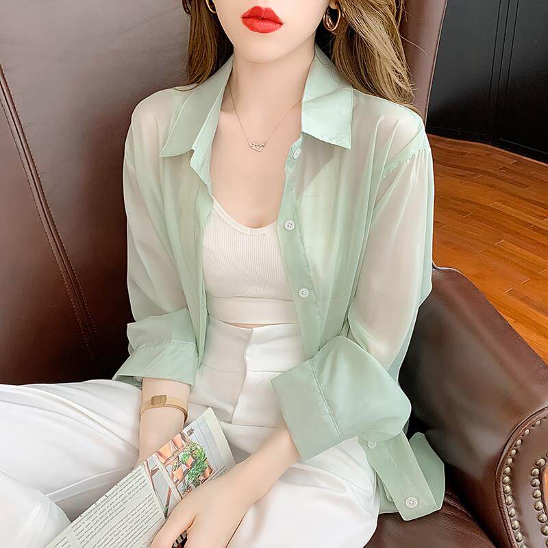 孕妇外穿薄款冰丝衬衫防晒衣夏季外套女雪纺2026新款上衣可防晒服
