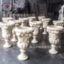 户外花园装 雕塑砂岩仿石材手工雕刻花盆 饰花钵玻璃钢古典欧式