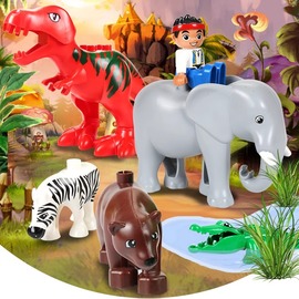 大颗粒动物园拼插积木零件，散装配件散件，儿童益智拼装塑料玩具