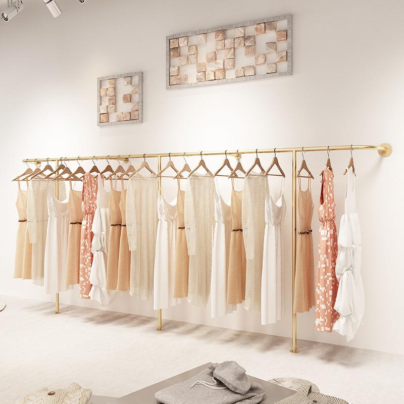 服装店上墙壁挂式挂衣服杆子靠墙组合悬挂女装店男装展示架货架