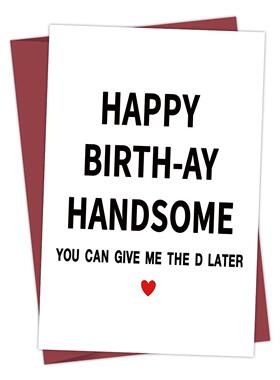 Rude Birthday Card for Him Boyfriend, Cheeky Bday Card for H