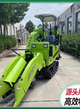 履带式单行玉米收获机家用适合小地块两行三行四驱小型玉米收割机