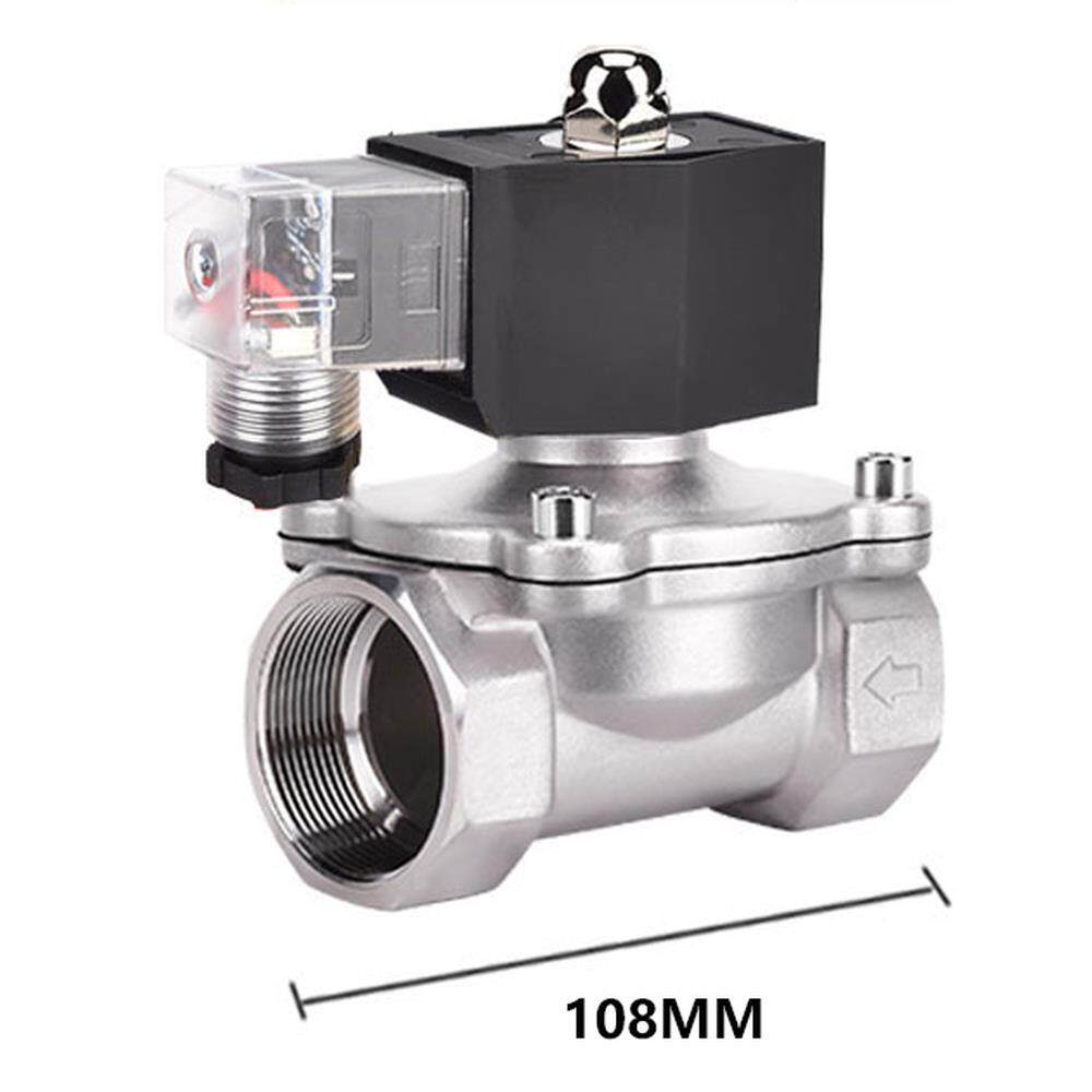 不锈钢304防水通电常闭电磁阀控制水阀开关AC220V24V4分6分1寸