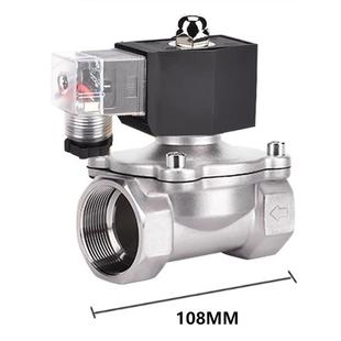 不锈钢304防水通电常闭电磁阀控制水阀开关AC220V24V4分6分1寸