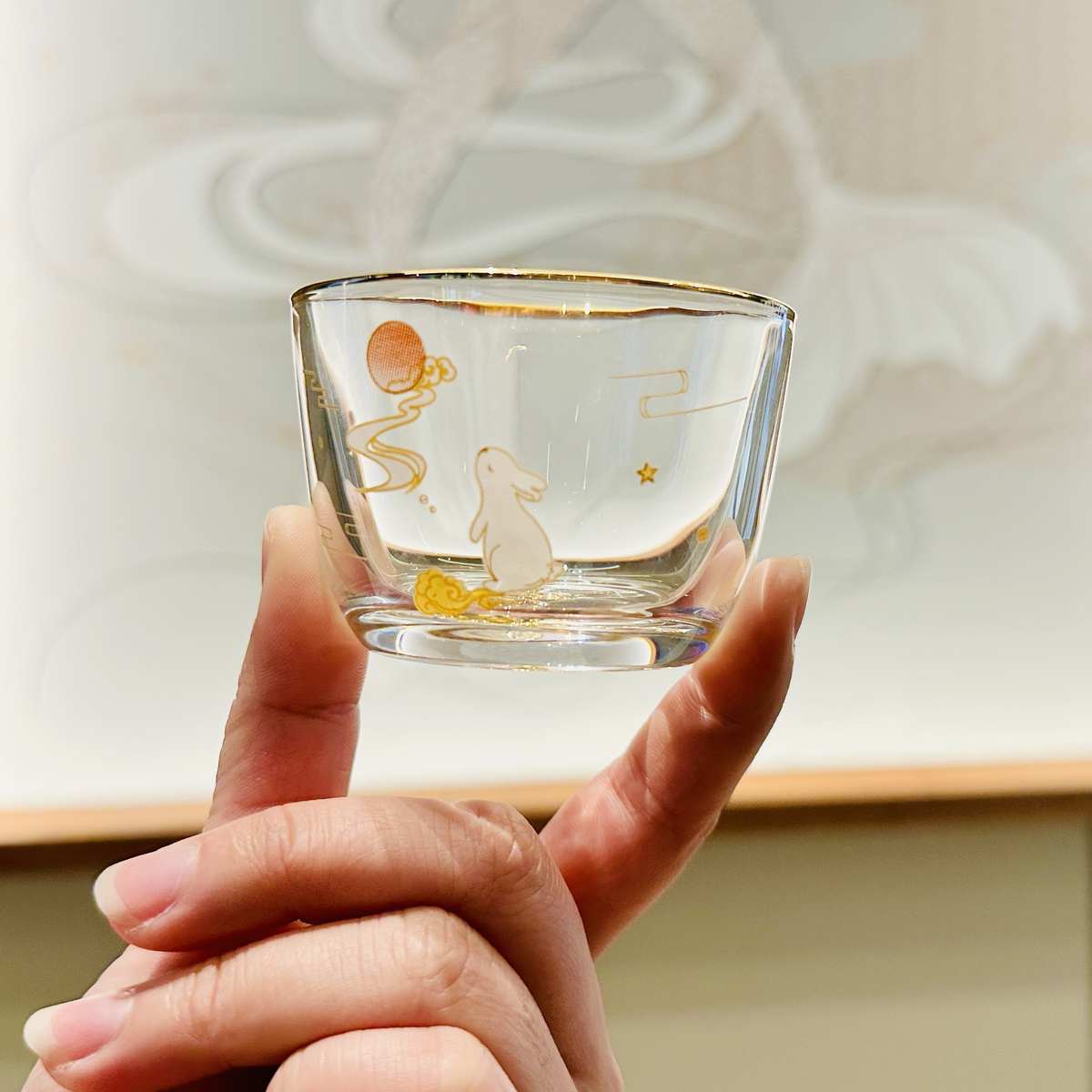 高端望月观山杯惬意茶杯二两白酒杯功夫茶杯礼品杯威士忌杯