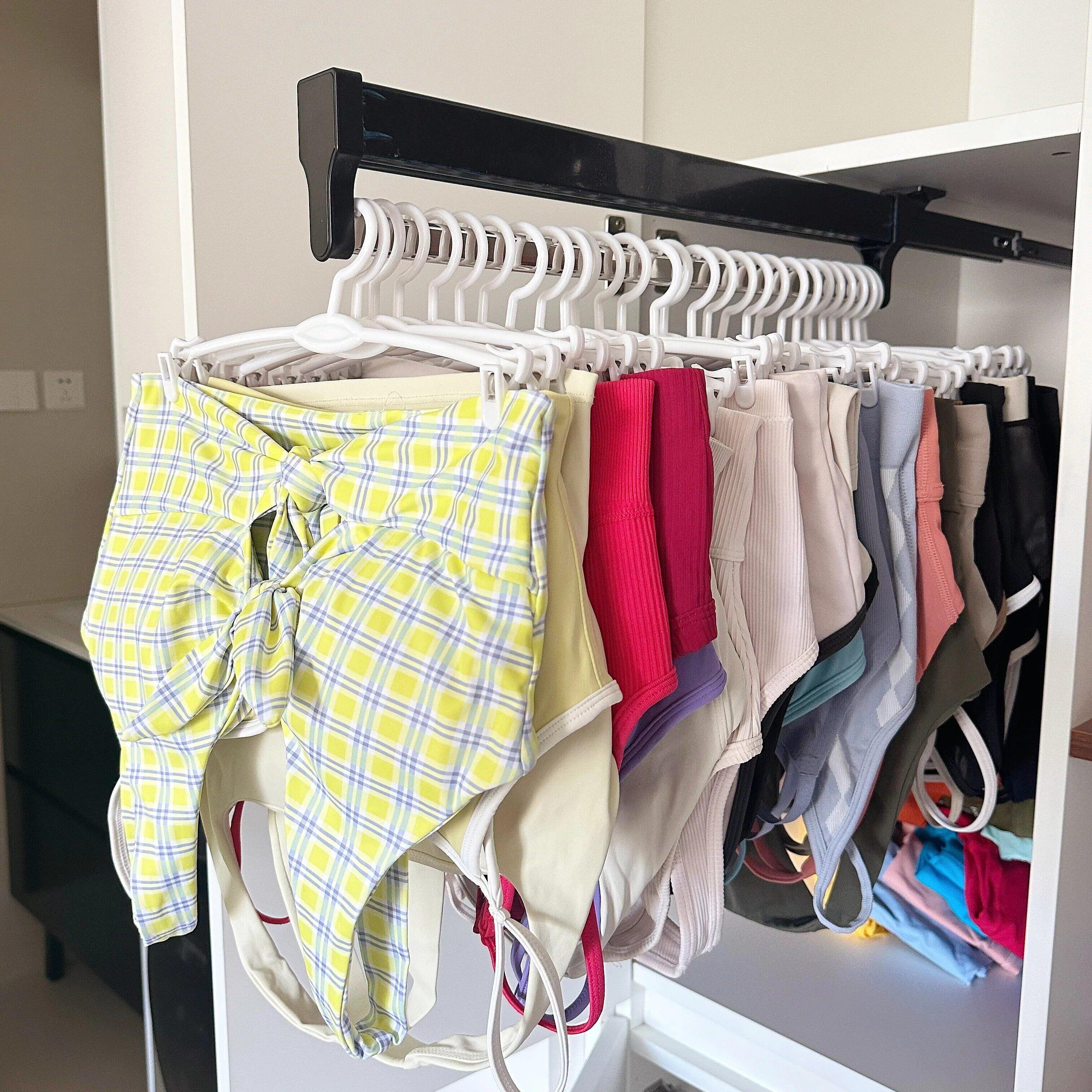 健身服收纳神器衣柜悬挂挂袋瑜伽裤健身衣打底裤运动内衣短裤衣架