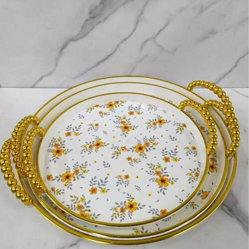 New PET Pearl Handle Tray, Plastic Creative Water Cup Tea Pl