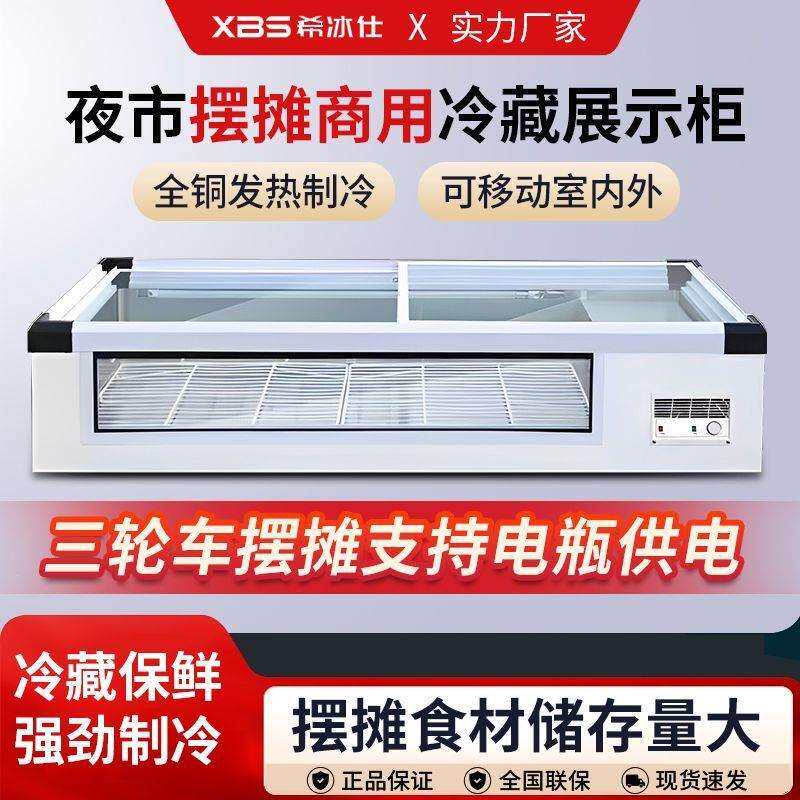 台式冷藏展示柜摆摊保鲜冷藏冷冻冰柜卧式烧烤展示柜移动摆摊冰箱