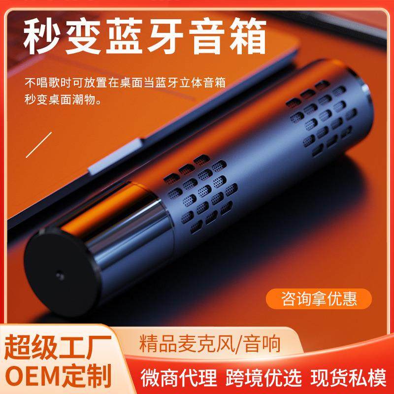 乐柏K1无线麦克风双喇叭蓝牙音响DSP声卡可变音家用K歌话筒