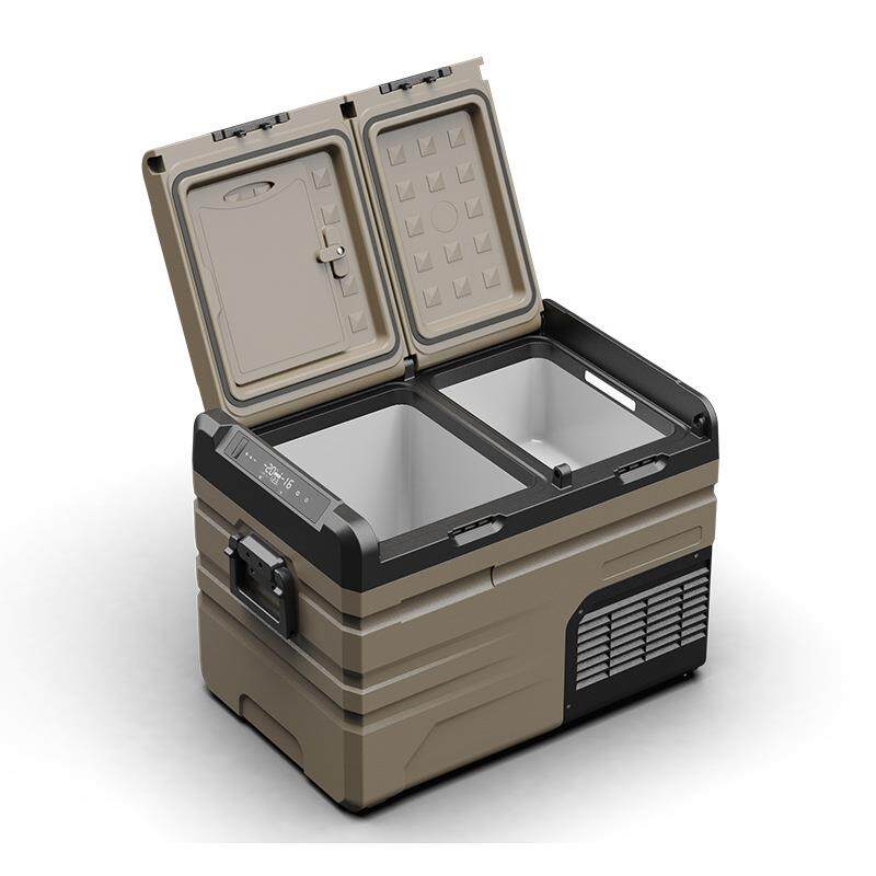 冰虎车载冰箱压缩机制冷12V24V双开门双温双控车家两用小冰箱