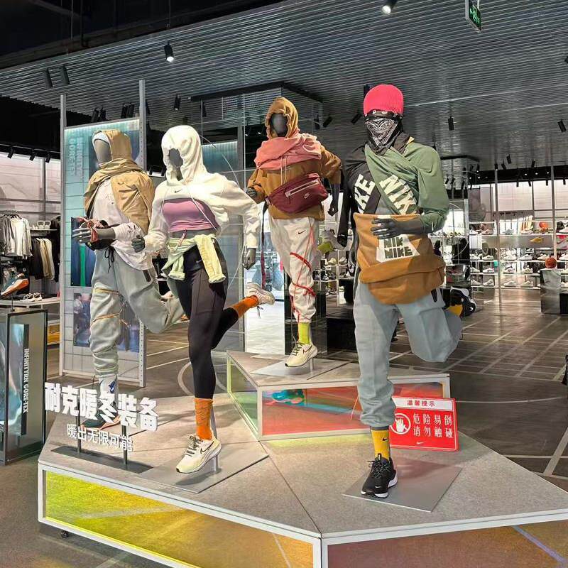 服装店模特陈列道具男女跑步冲刺体育运动橱窗全身假人体台展示架