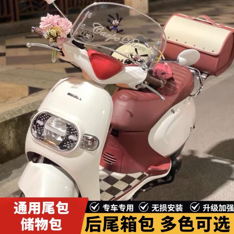 适用机车尾箱包塔帕后座包NWF125皮尾箱飞鹰F150踏板后尾包改装图片