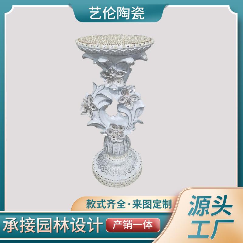 新款珍珠大花瓣玻璃钢落地仿真花花瓶花器酒店商场客厅摆件装饰品