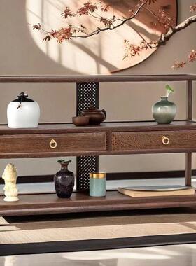 IDZ鸡翅木桌面实木中物式茶茶收纳置架抽屉具博古架展示壶架摆件