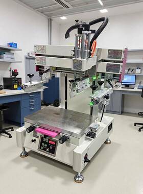 平面30*50丝网印刷图案单色小型气动丝印机台面可吸气半自动