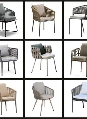 户外藤桌椅合庭院休2001S闲酒台吧露天编阳组藤椅餐桌设计师样板